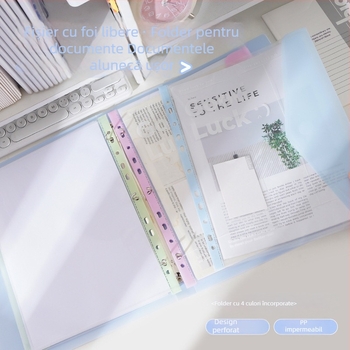 Foițe transparente pentru dosar cu perforații, model BF01-145, material PP, grosime 70, imprimare logo disponibilă, personalizare disponibilă