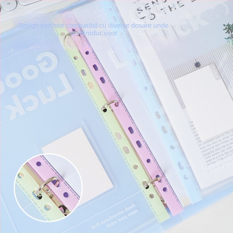 Foițe transparente pentru dosar cu perforații, model BF01-145, material PP, grosime 70, imprimare logo disponibilă, personalizare disponibilă