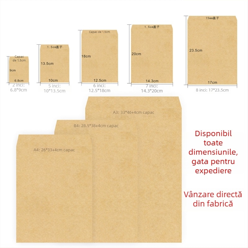 Geantă de probe din hârtie, stil plic chinezesc, model No.5/DL, logo tipărit, procesare personalizabilă