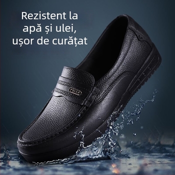 Cizme de ploaie scurte pentru bărbați, exterior PVC, talpă din plastic, gleznă joasă, slip-on, antialunecare și rezistență la uzură, pentru bucătărie