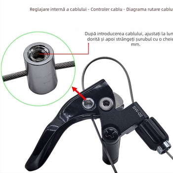 mi.xim SW-02 Controler cablu pentru tijă de șa bicicletă, aliaj de aluminiu, pentru biciclete MTB și urbane, rutare internă și externă