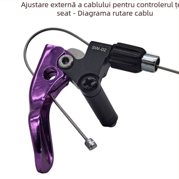 mi.xim SW-02 Controler cablu pentru tijă de șa bicicletă, aliaj de aluminiu, pentru biciclete MTB și urbane, rutare internă și externă