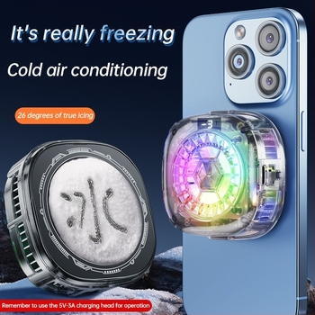 Răcitor pentru telefon X122 cu clips magnetic posterior și afișaj digital – 2-în-1 răcire cu semiconductori, 15W, Type-C, 147 g, ABS+Metal