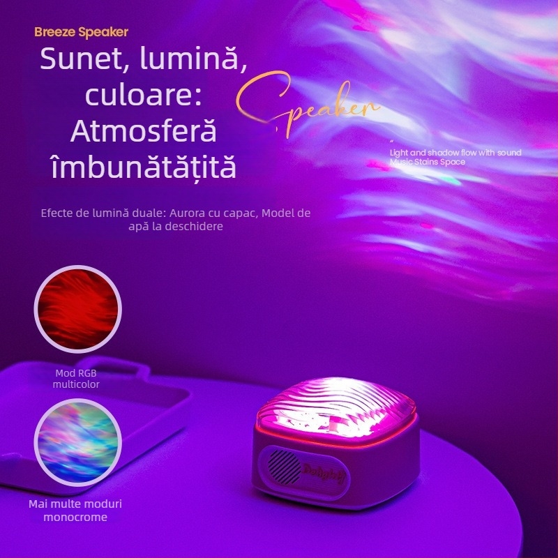 Proiector ceresc cu lumină de noapte, Bluetooth pentru muzică, USB alimentare și baterie reîncărcabilă (5V, montaj pe masă sau podea)