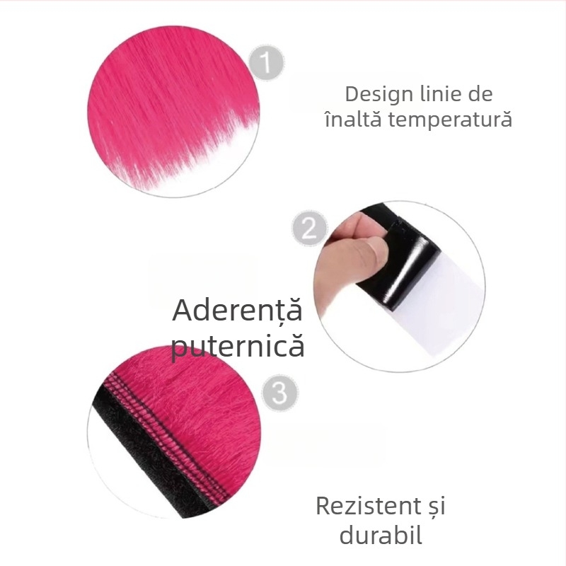 Perucă decor pentru cască de motocicletă, păr scurt, stil drept, material: sârmă rezistentă la temperaturi înalte, model MT