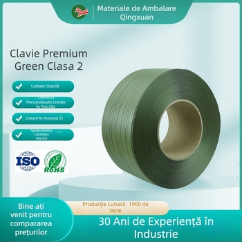 Bandă de ambalare PP pentru mașini de ambalat manuale/semiautomate — grosime 0,9 mm, rezistență la tracțiune 40, diametru exterior al rolei 40, diametru interior 20