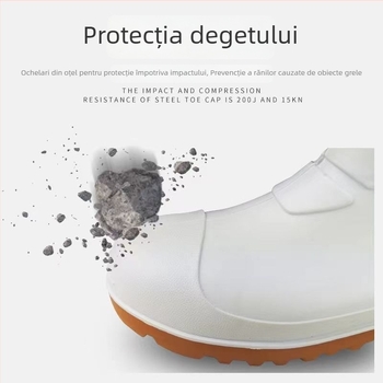 Cizme de protecție pentru industria alimentară din PVC – rezistență la impact 200J, impermeabile, antiderapante