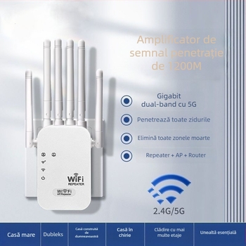 Repetor WiFi 5G dual-band și amplificator de semnal pentru routerul de acasă