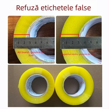 Bandă de ambalare transparentă cu film BOPP și adeziv pe bază de apă, potrivită pentru sigilare și împachetare; intervalul de temperatură -20 până la 40 °C; aderență puternică.