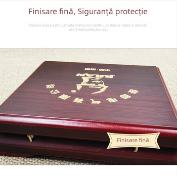Cutie de ambalaj din lemn pentru insignii, medalii și monede, cu căptușeală EVA, gravură și imprimare serigrafică, model WZ-061
