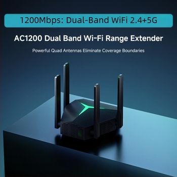 Router wireless cu șase antene – amplificator de semnal prin perete pentru uz casnic, 802.11n, viteză Gigabit sau mai mare, rază de 30 m