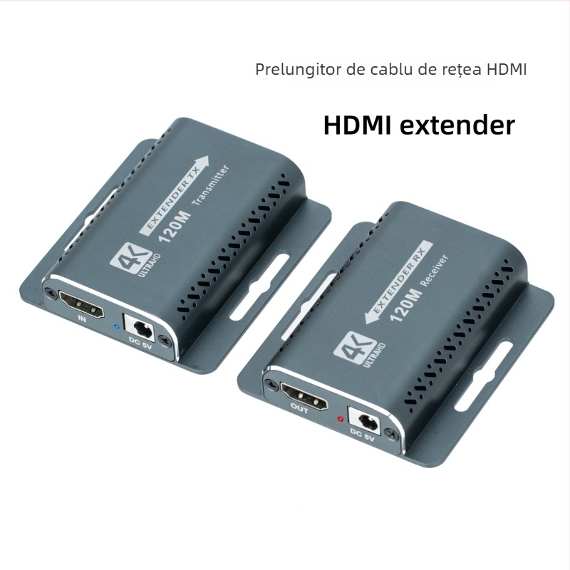 Extender HDMI la RJ45 pentru 120 m – Extensie HDMI de înaltă definiție, 4K, prelucrare OEM