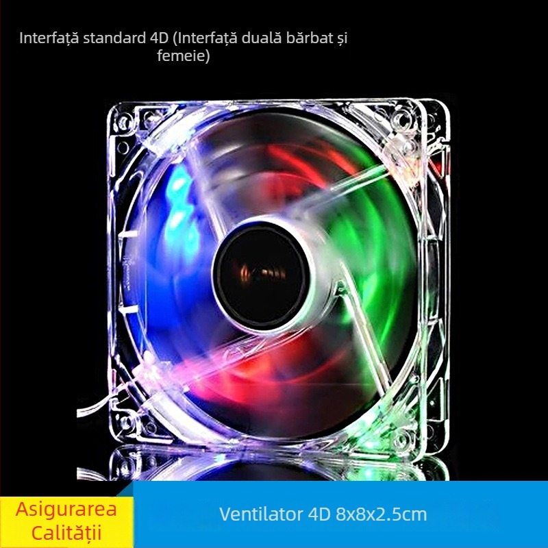 Fan de răcire pentru carcasă, rulment cu ulei, răcire aer, design antiderapant, model 8025