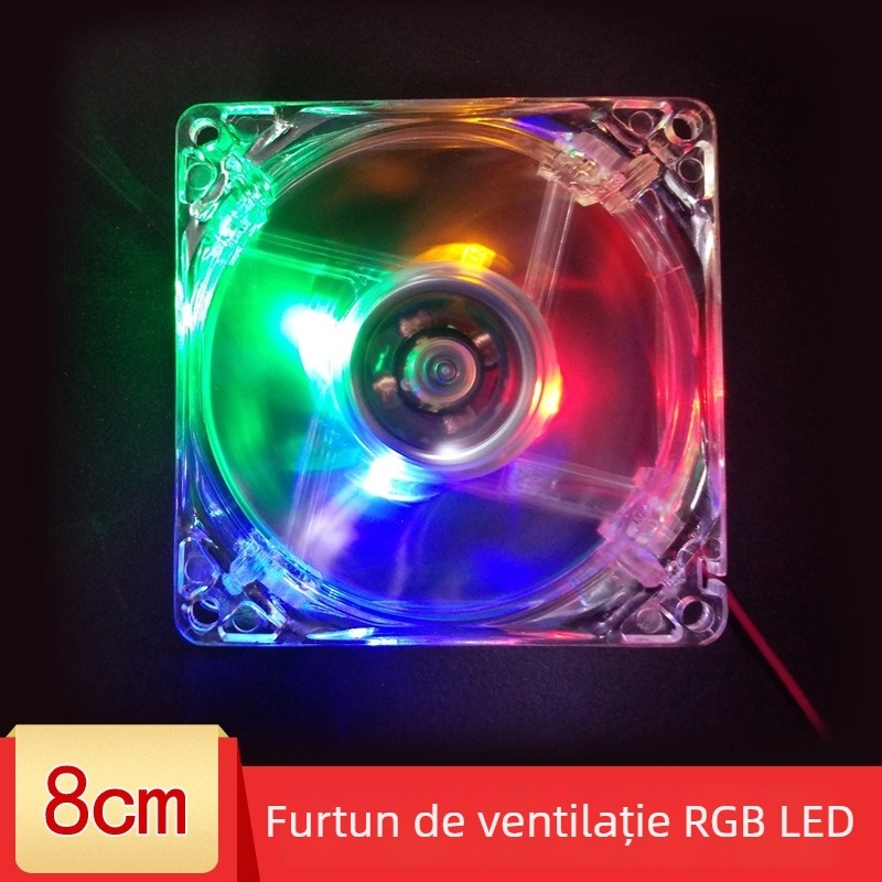 Fan de răcire pentru carcasă, rulment cu ulei, răcire aer, design antiderapant, model 8025