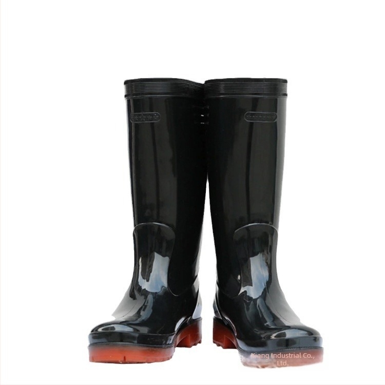 Ghete de ploaie unisex pentru adulți, exterior PVC, talpă din plastic, înalte, antiderapante și rezistente la uzură