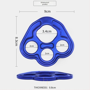 Placă de forță pentru alpinism cu patru găuri – YC1254, aliaj de aluminiu 7075, 100 buc./cutie, Yao Chuang
