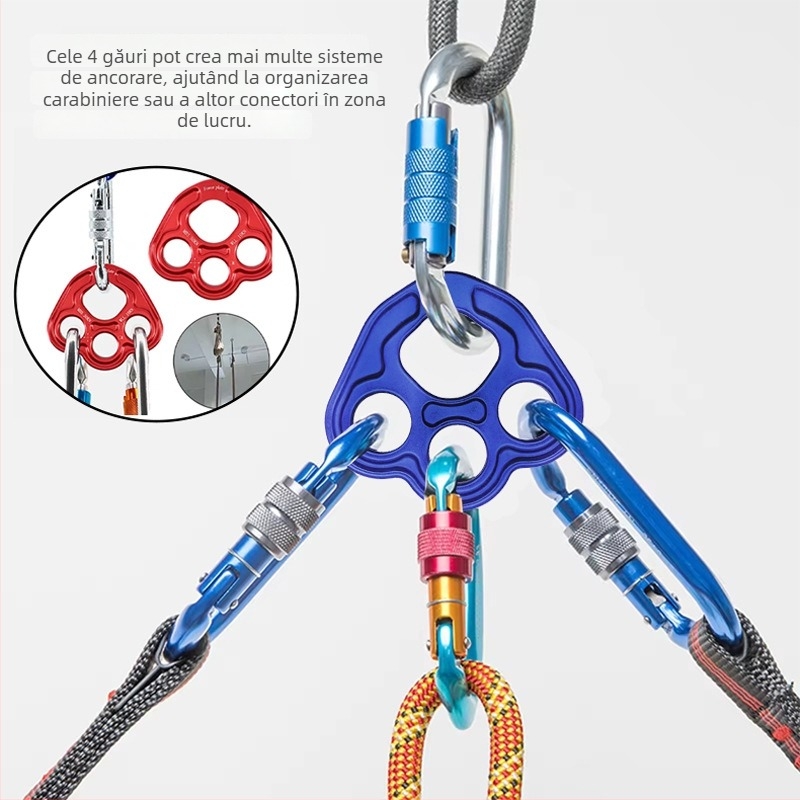 Placă de forță pentru alpinism cu patru găuri – YC1254, aliaj de aluminiu 7075, 100 buc./cutie, Yao Chuang