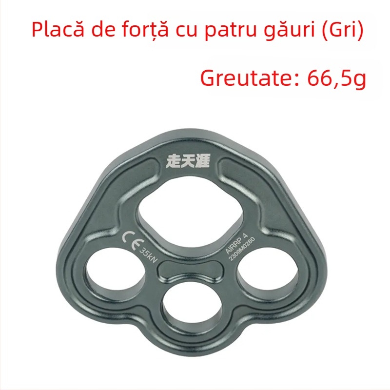 Placă de forță pentru alpinism cu patru găuri – YC1254, aliaj de aluminiu 7075, 100 buc./cutie, Yao Chuang