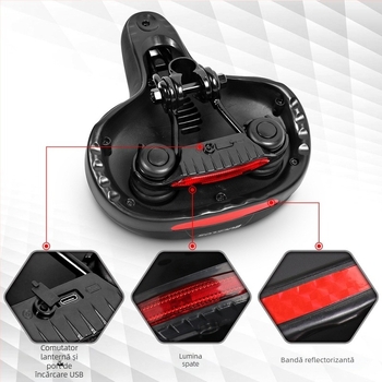 Șa de bicicletă Bucklos, din cauciuc, pentru biciclete de munte