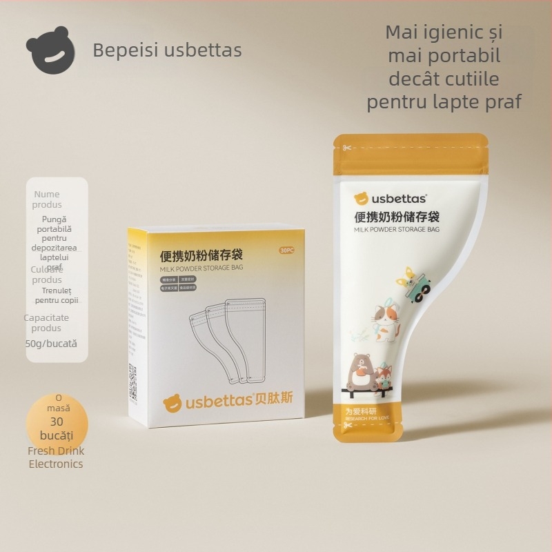 Beptides Pungi portabile pentru lapte praf – de unică folosință, pentru călătorii, recipiente de depozitare, de calitate alimentară