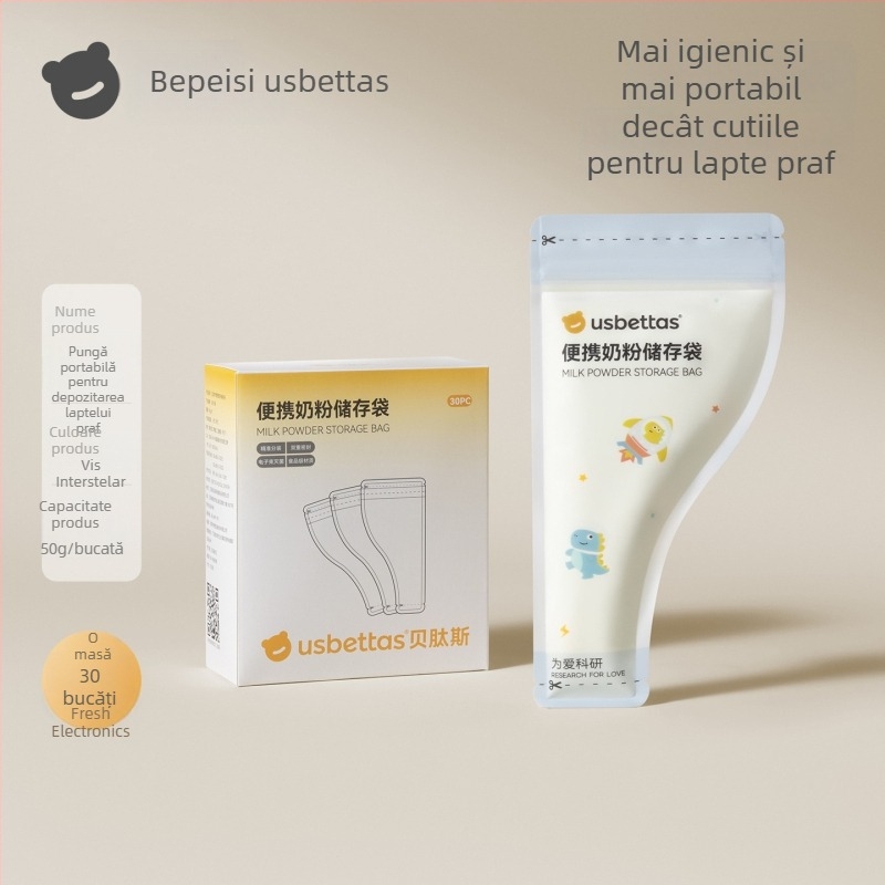 Beptides Pungi portabile pentru lapte praf – de unică folosință, pentru călătorii, recipiente de depozitare, de calitate alimentară