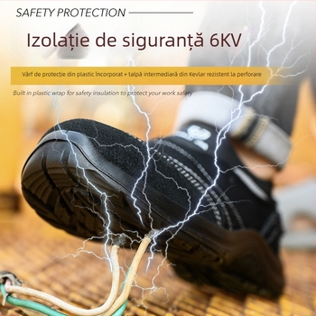 Încălțăminte de protecție Slip-On cu izolație 6 kV, anti-perforație și anti-șoc, partea superioară din plasă respirabilă