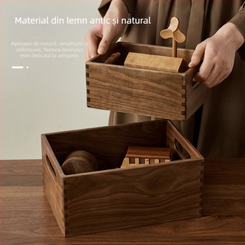 Tavă de depozitare din lemn de nuc, strat unic, MD-82 | Organizator pentru cosmetică, parfum și chei