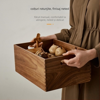 Tavă de depozitare din lemn de nuc, strat unic, MD-82 | Organizator pentru cosmetică, parfum și chei