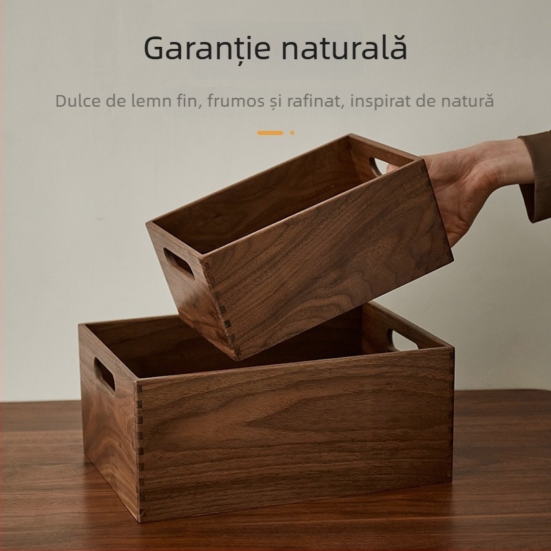 Tavă de depozitare din lemn de nuc, strat unic, MD-82 | Organizator pentru cosmetică, parfum și chei