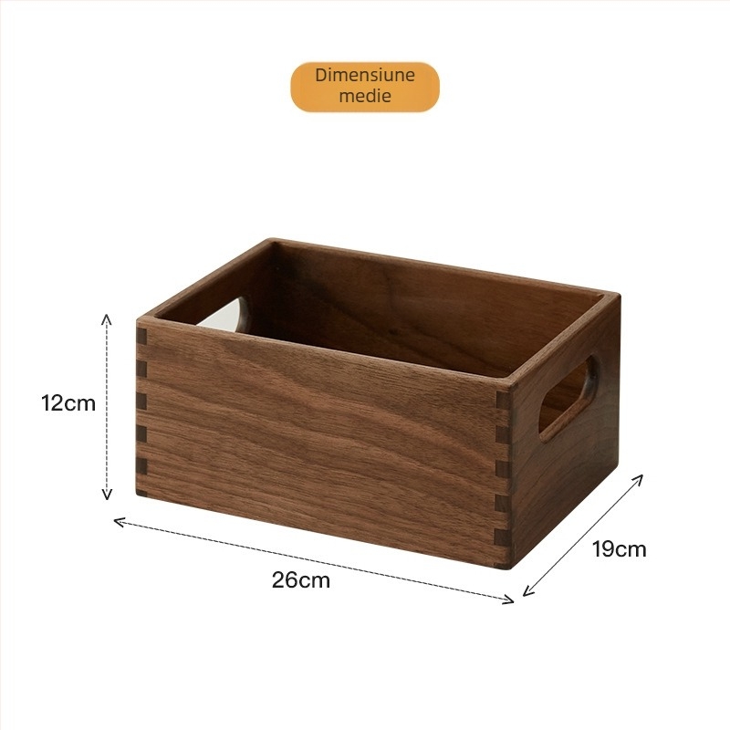 Tavă de depozitare din lemn de nuc, strat unic, MD-82 | Organizator pentru cosmetică, parfum și chei