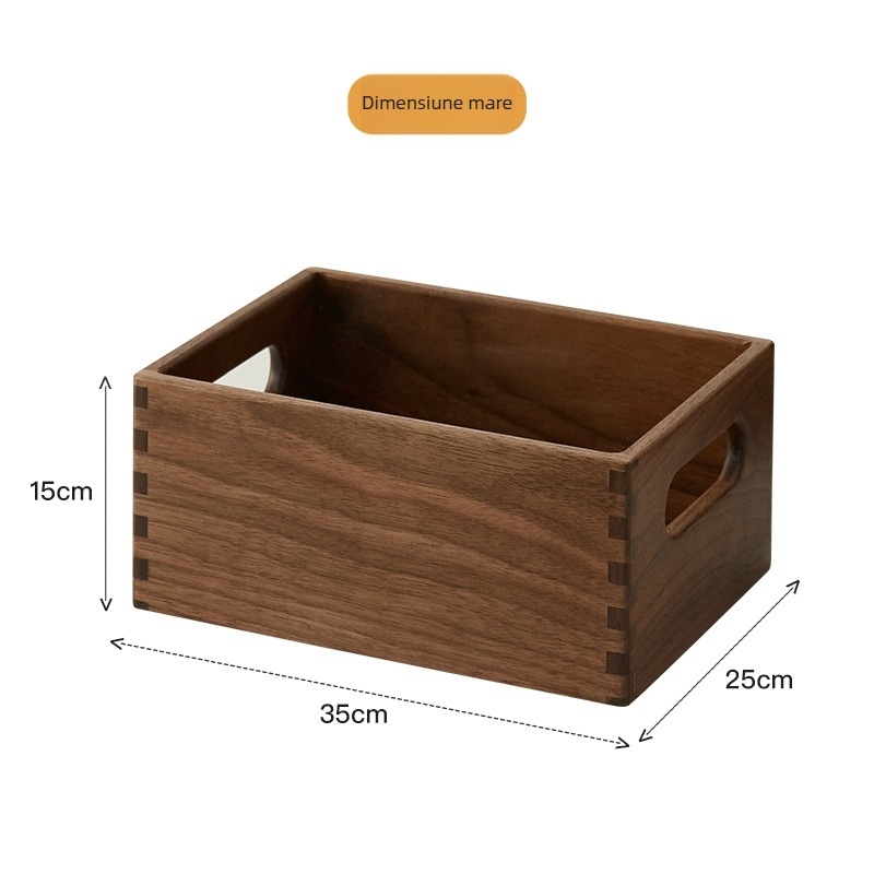 Tavă de depozitare din lemn de nuc, strat unic, MD-82 | Organizator pentru cosmetică, parfum și chei