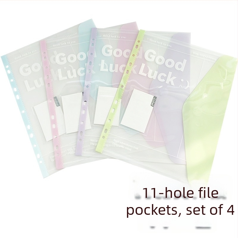 IDEALINK BINDER cu 3 găuri pentru A4, buzunar transparent pentru documente cu curea