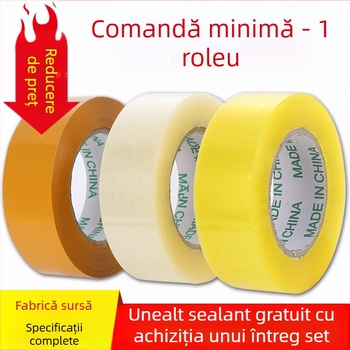 Bandă de ambalare cu folie BOPP, grosime 52 μm, adeziv transparent, aderență puternică, -20°C până la 40°C