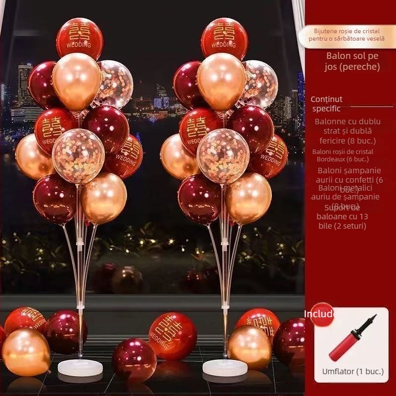Set baloane de nuntă pe suport de podea