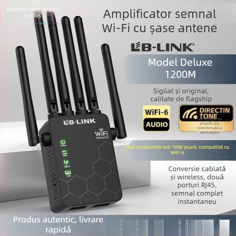 Amplificator de semnal WiFi 5G Gigabit, dual-band, penetrare prin perete, repetor pentru rețeaua wireless de acasă