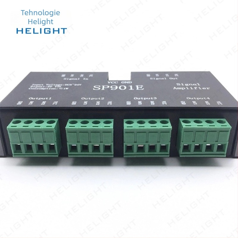 SP901E controler LED pentru bandă cu semnal SPI, interfață terminală, 5–24V, IP20