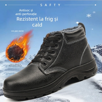 Pantofi de protecție pentru muncă pentru bărbați și femei, iarnă, încălțăminte cu înălțime mare, material: piele microfibră + plasă, vârf din oțel, protecție împotriva loviturilor și perforării, ușoare și rezistente