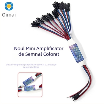 Amplificator WS2811 pentru bandă LED – 1 la 8 canale, 5–24V, terminal 3P, IP20