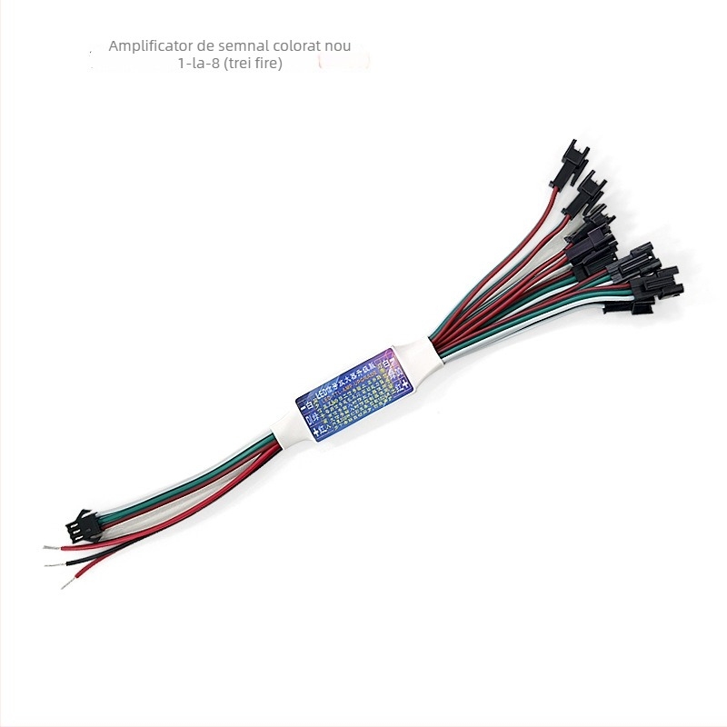 Amplificator WS2811 pentru bandă LED – 1 la 8 canale, 5–24V, terminal 3P, IP20