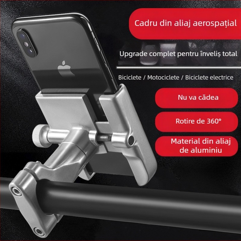Wolf suport pentru telefon din aluminiu – montaj superior pentru vehicule electrice, motociclete și biciclete