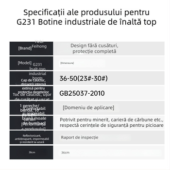 Feihe Ghete înalte pentru industrie și minerit, din cauciuc natural cu căptușeală din bumbac, antiaderente și rezistente la uzură, pentru minele subterane de cărbune (pentru bărbați)