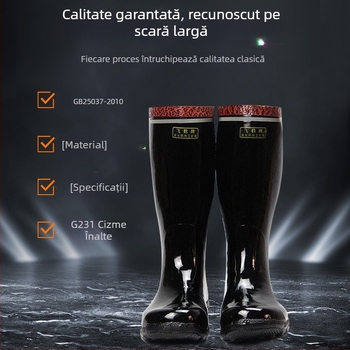 Feihe Ghete înalte pentru industrie și minerit, din cauciuc natural cu căptușeală din bumbac, antiaderente și rezistente la uzură, pentru minele subterane de cărbune (pentru bărbați)
