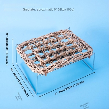 Hi woof meow Habitat pentru reptile: pat de cățărare din paie natural lucrat manual, plasă de cățărare și adăpost