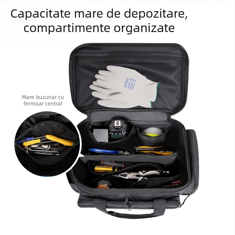 Geantă de depozitare pentru scule cu suport consolidat, fund îngroșat, anti-derapantă și rezistență la uzură, design tactic
