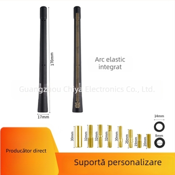 Antena telescopică pentru radio auto, cu compatibilitate universală, montaj filetat, tijă decorativă din cauciuc pentru exterior