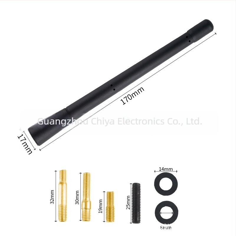 Antena telescopică pentru radio auto, cu compatibilitate universală, montaj filetat, tijă decorativă din cauciuc pentru exterior