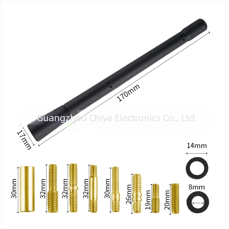 Antena telescopică pentru radio auto, cu compatibilitate universală, montaj filetat, tijă decorativă din cauciuc pentru exterior