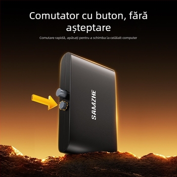 Comutator VGA, 1 intrare - 2 ieșiri, rezoluție 1920x1080, sistem universal, model QHG21, pentru videoconferințe