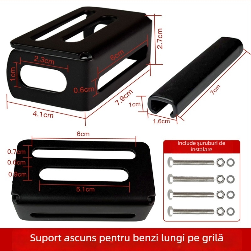 Suport invizibil pentru grila frontală a mașinii, fixare proiectoare — braț din plasă mijlocie, din fier, pentru mașini și camioane