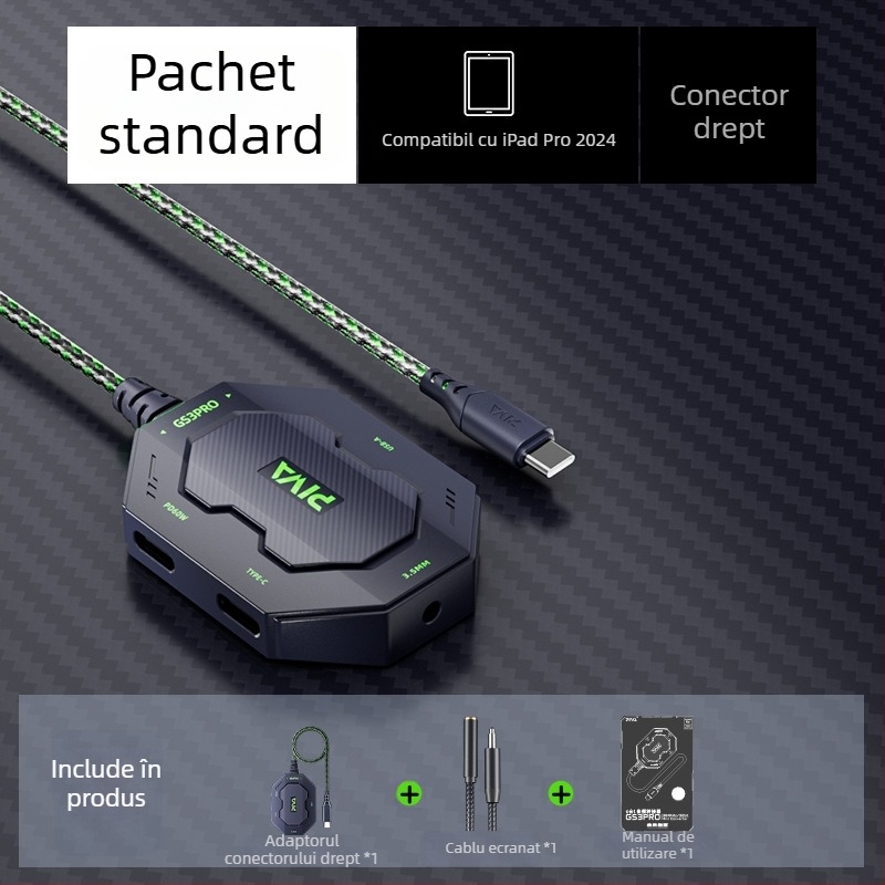 Piva GS3 adaptor pentru Huawei și Xiaomi, USB-C și Mini USB, încărcare rapidă 3-în-1 până la 60W, construcție țesută